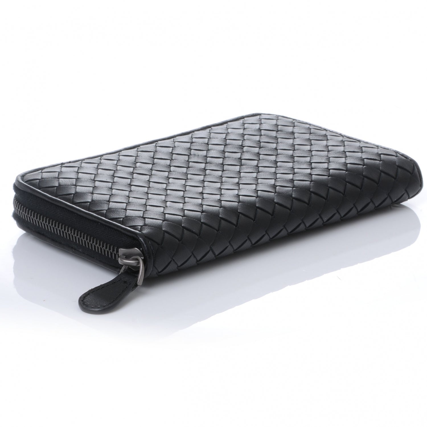 Bottega Veneta Nappa Intrecciato Zip Around Wallet Black 4 of 8