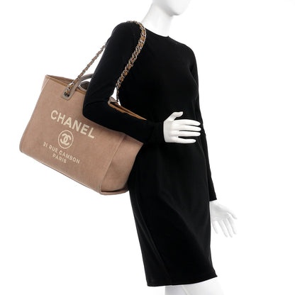 Chanel Canvas Large Deauville Tote Ecru 2 of 10