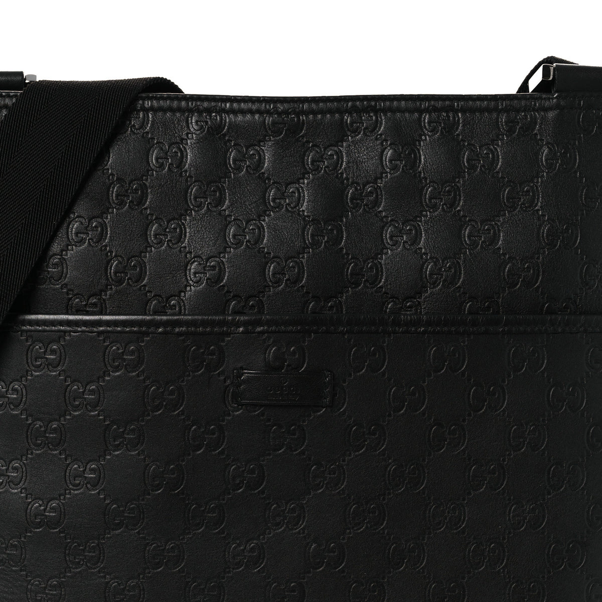 Gucci Guccissima Flat Messenger Bag Black 8 of 11