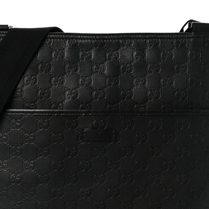 Gucci Guccissima Flat Messenger Bag Black 8 of 11