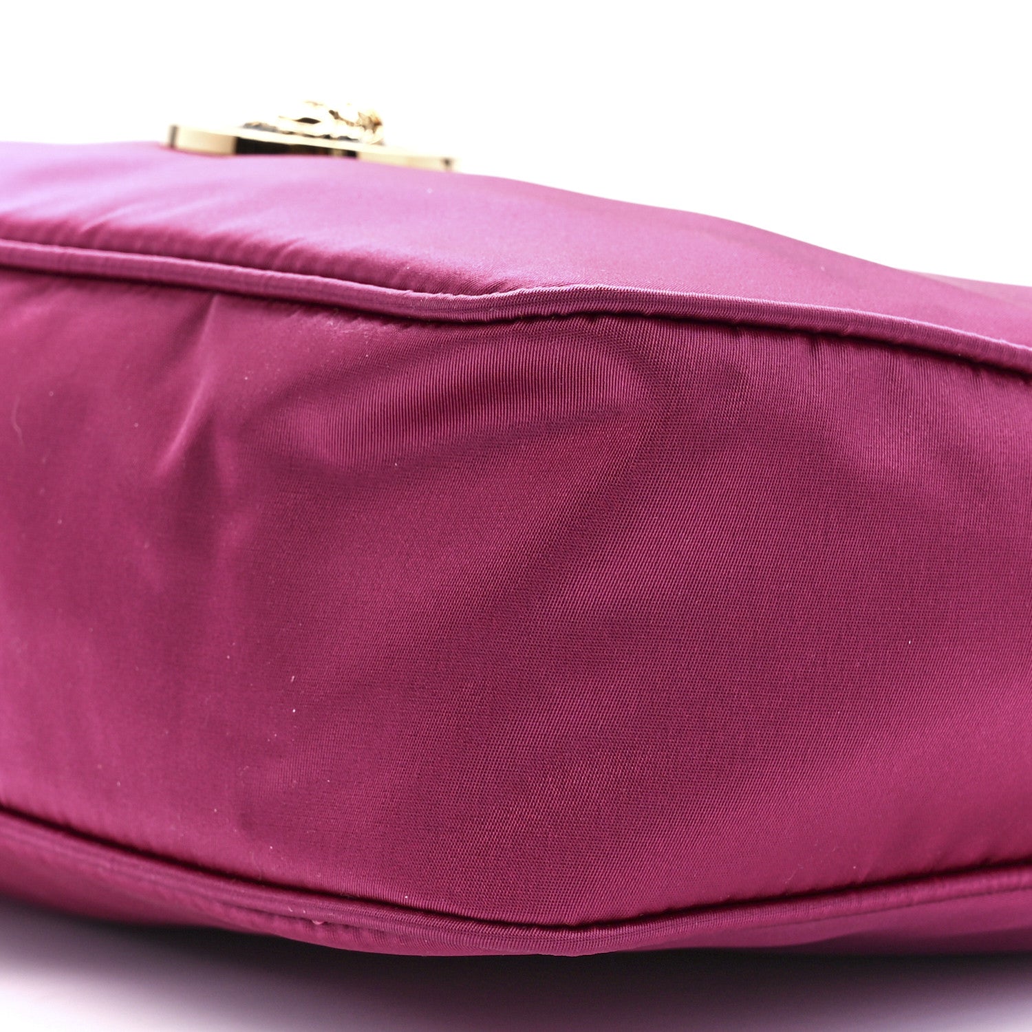Versace Nylon Tribute Chain Crossbody Shoulder Bag Dark Pink Black 12 of 12