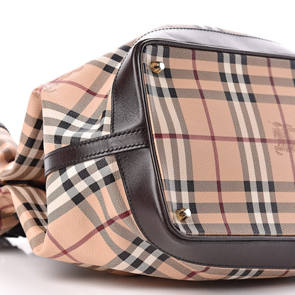 Burberry Haymarket Check Medium Golderton Tote Chocolate 7 of 9