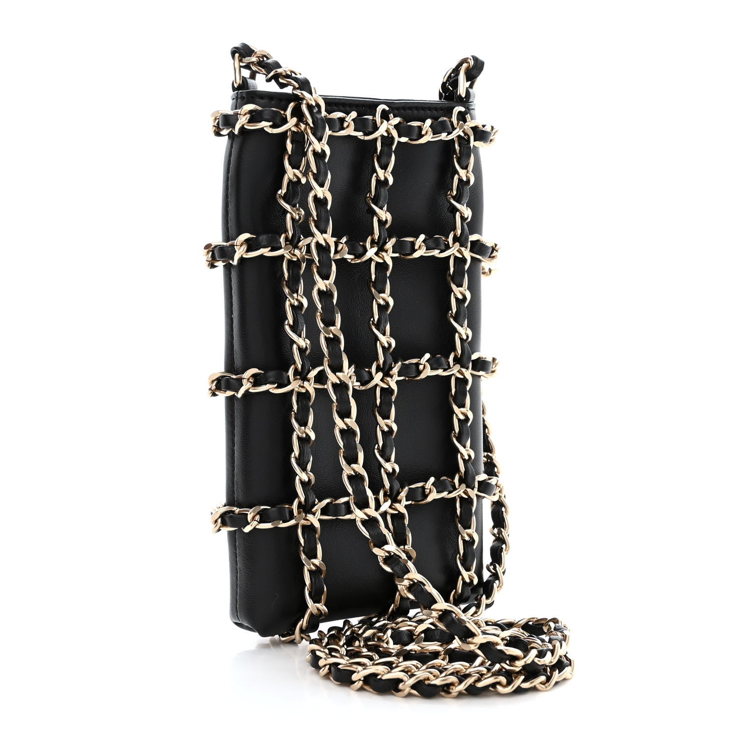 Chanel Lambskin Tech Me Out Clutch With Chain Black 3 of 12