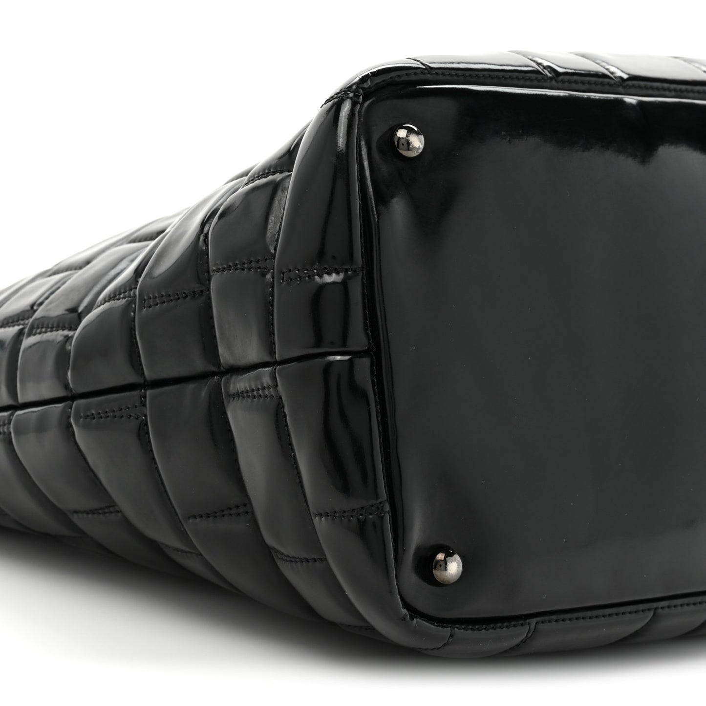 Vinyl Quilted Frozen Shopping Tote Black