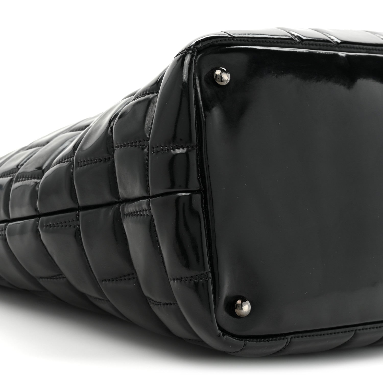 Chanel Vinyl Quilted Frozen Shopping Tote Black 9 of 14