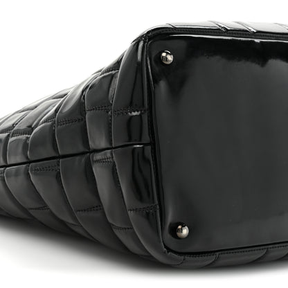 Chanel Vinyl Quilted Frozen Shopping Tote Black 9 of 14