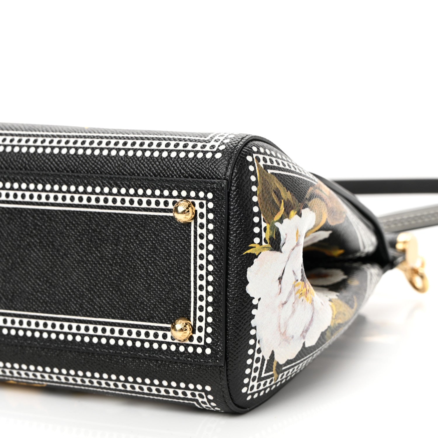 Dolce & Gabbana Dauphine Floral Print Miss Sicily Satchel Black Multicolor 9 of 10