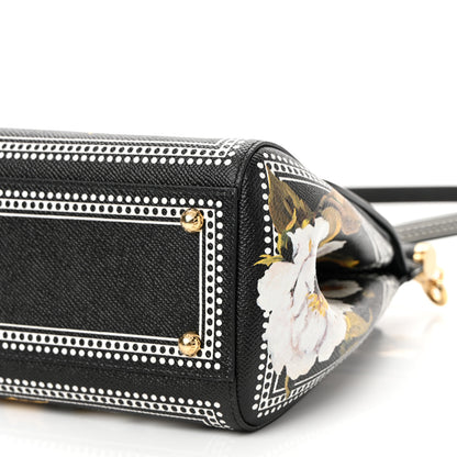 Dolce & Gabbana Dauphine Floral Print Miss Sicily Satchel Black Multicolor 9 of 10