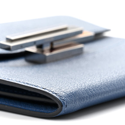 Hermes Chevre Mysore Enamel Mini Cinhetic Wallet  Bleu Brighton 10 of 12