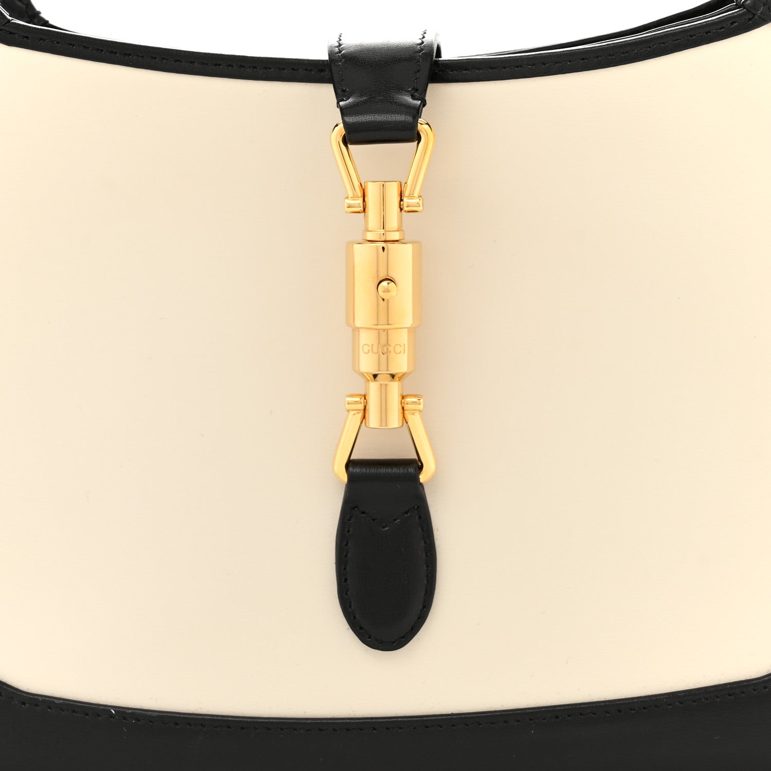 Gucci Boarded Dyana Lux Calfskin Bi-Color Small Jackie 1961 Hobo Mystic White Black 8 of 10