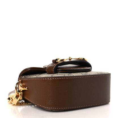 Gucci GG Supreme Monogram Azalea Calfskin Web Horsebit 1955 Wallet On Strap Beige Ebony Brown Sugar 4 of 10