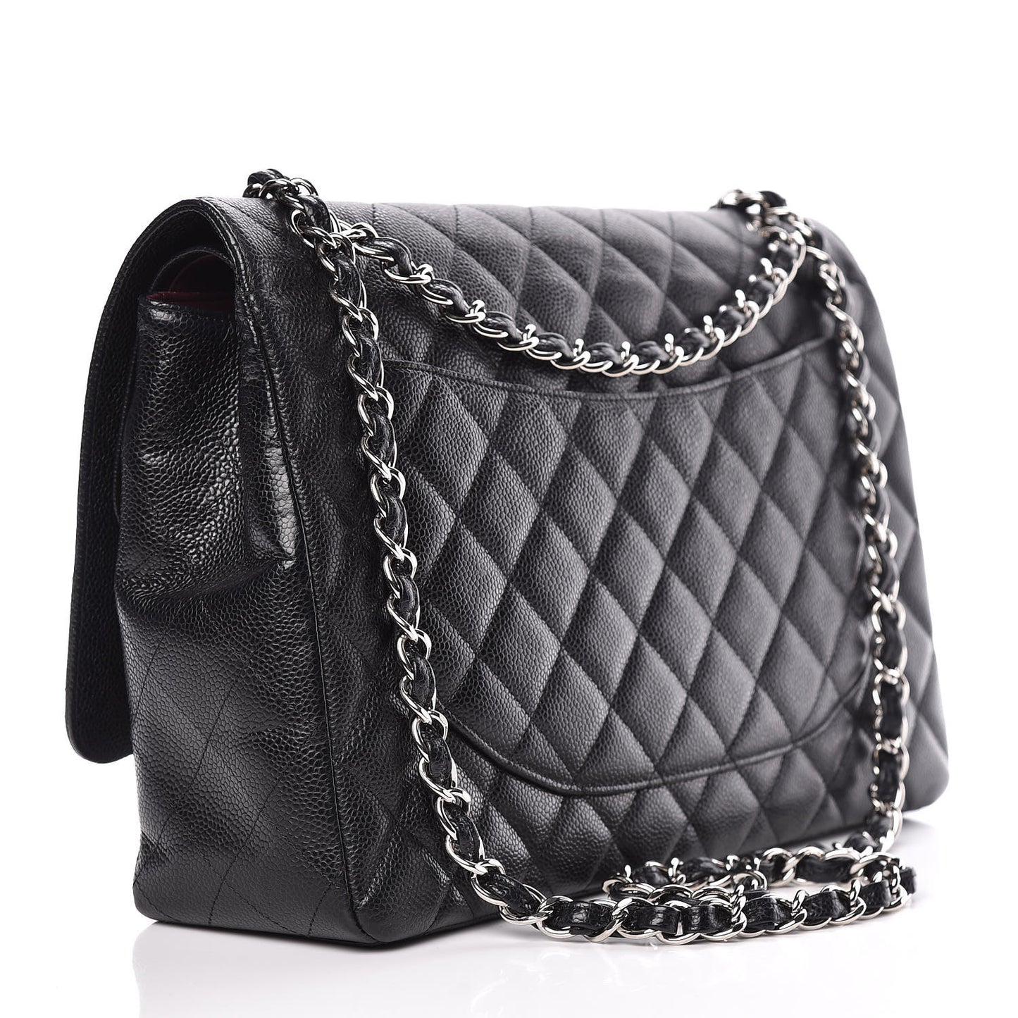 Caviar Quilted Maxi Double Flap Black