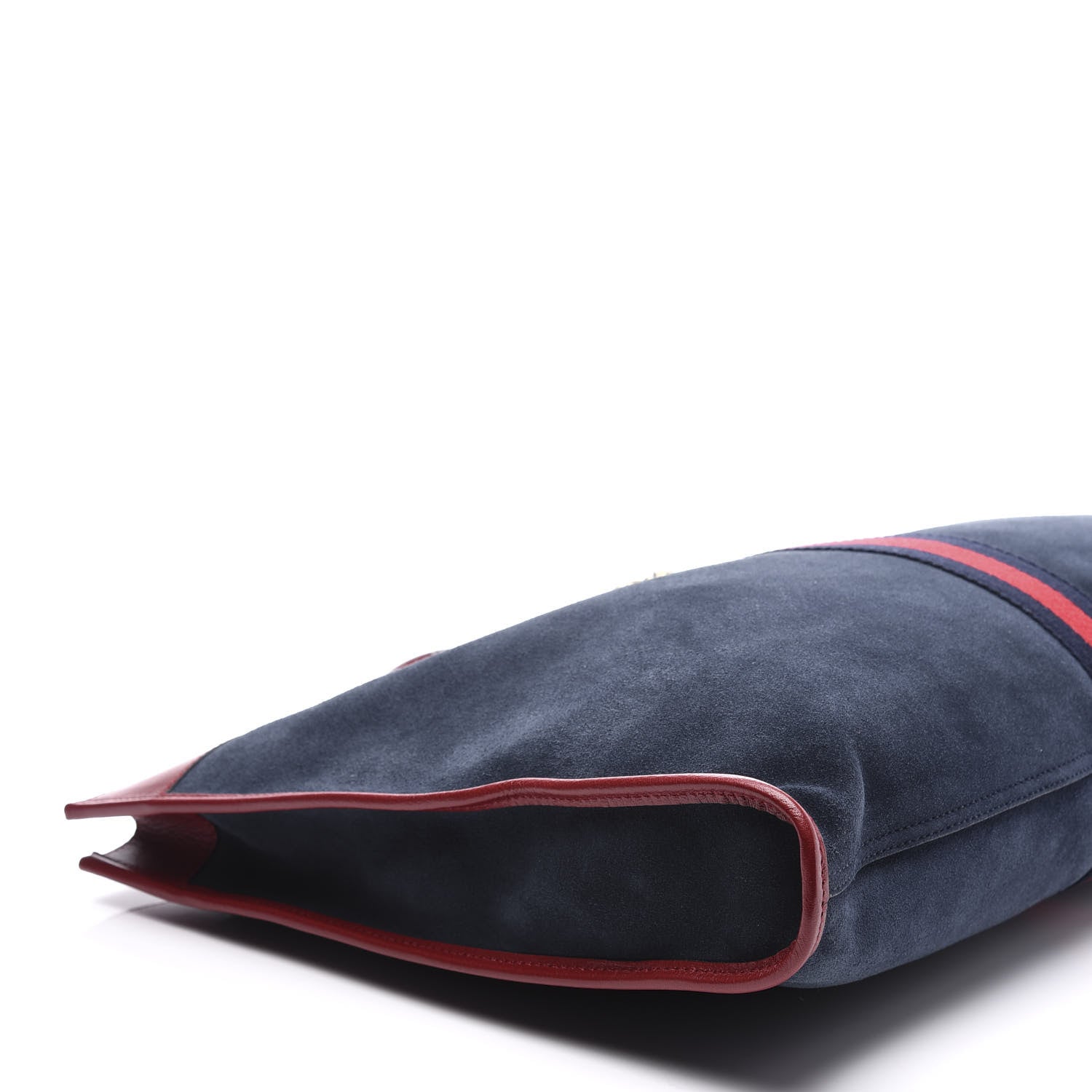 Gucci Suede Calfskin Large Rajah Chain Tote New Blue Romantic Cherry 8 of 13