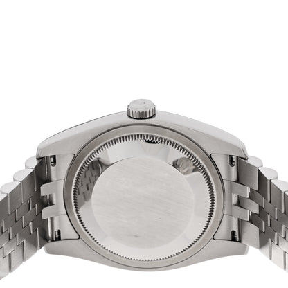 Rolex Stainless Steel 18K White Gold 36mm Oyster Perpetual Datejust Watch Silver Roman 116234 4 of 4