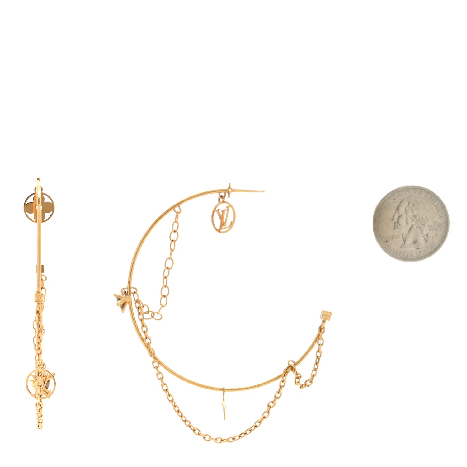 Louis Vuitton Roman Holidays Hoop Earrings Gold 2 of 4