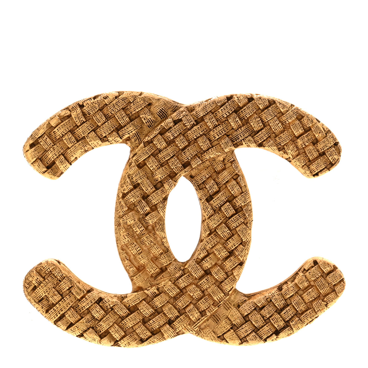 Chanel Woven CC Brooch Gold 1 of 5
