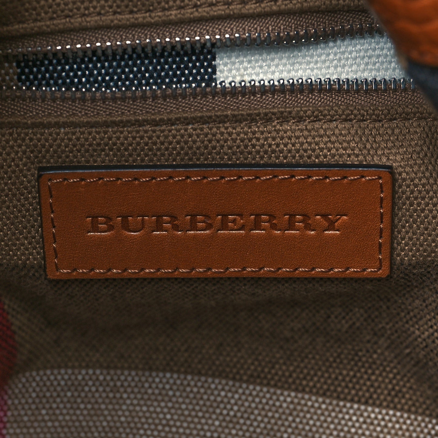 Grainy Calfskin House Check Small Maidstone Saddle Brown