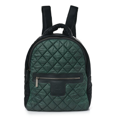Chanel Nylon Quilted Coco Cocoon Backpack Khaki Black 1 of 9