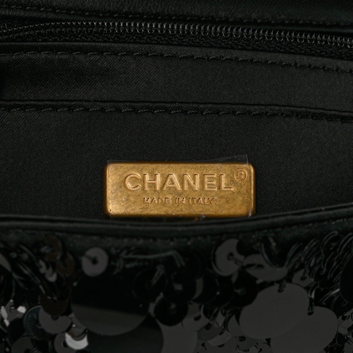Sequin Mini Rectangular Flap Black