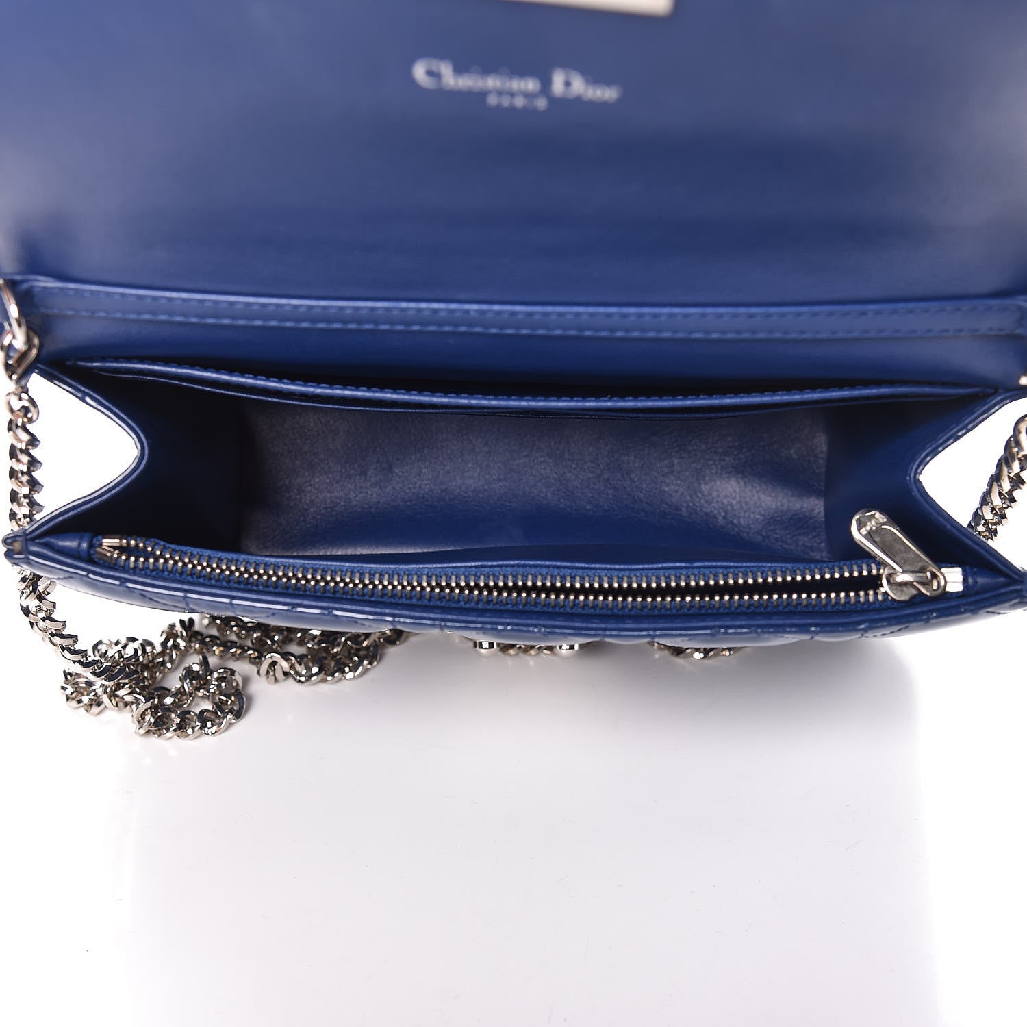 Christian Dior Patent Cannage Miss Dior Promenade Pouch Blue 5 of 11