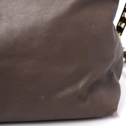 Valentino Garavani Vitello Rockstud Dome Satchel Taupe 13 of 16