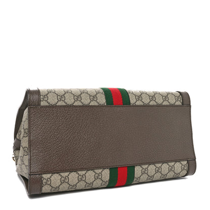 Gucci GG Supreme Monogram Web Medium Ophidia Tote Bag Brown 4 of 10