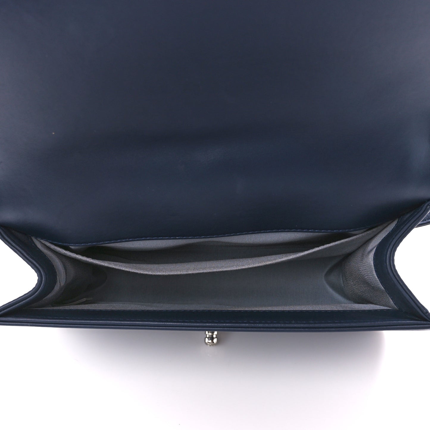 Lambskin Chevron Medium Boy Flap Dark Navy Blue