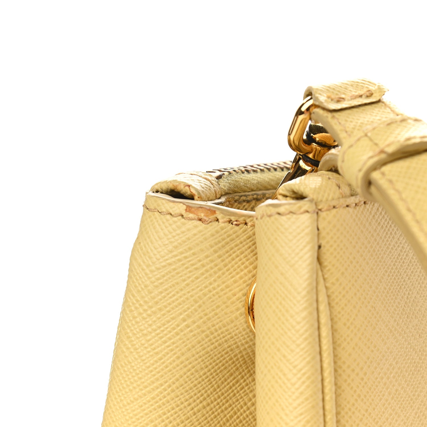 Prada Saffiano Small Galleria Double Zip Tote Ginestra 10 of 12