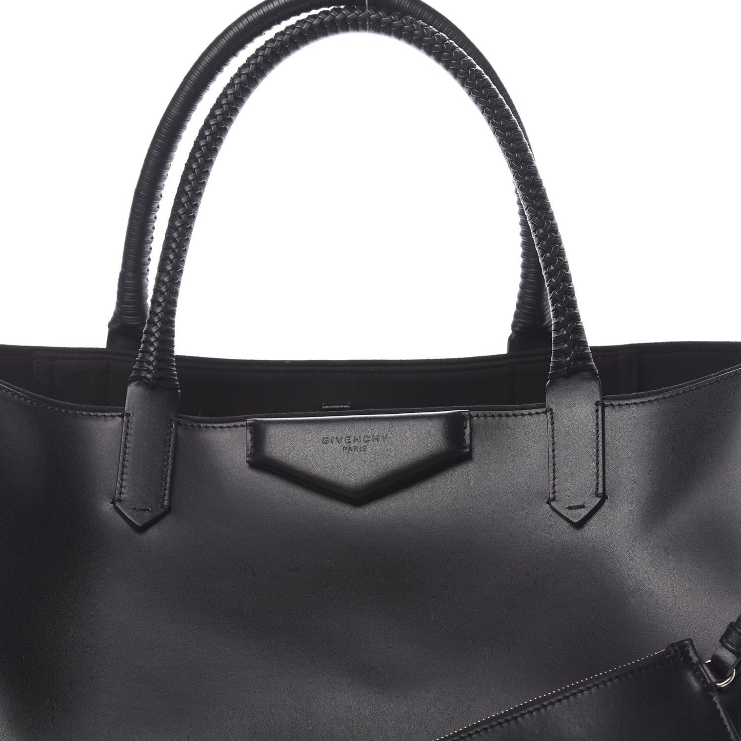 Calfskin Large Antigona Whipstitch Handle Tote Black