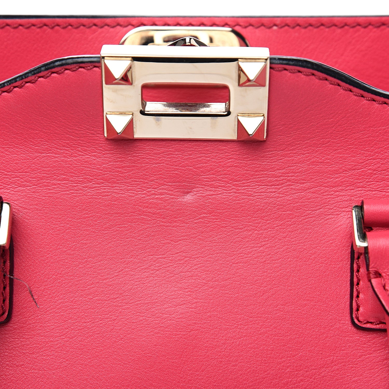 Valentino Garavani Vitello Small Rockstud Double Handle Tote Deep Fuxia 13 of 14
