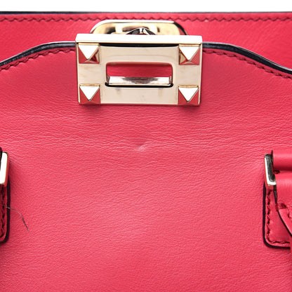 Valentino Garavani Vitello Small Rockstud Double Handle Tote Deep Fuxia 13 of 14