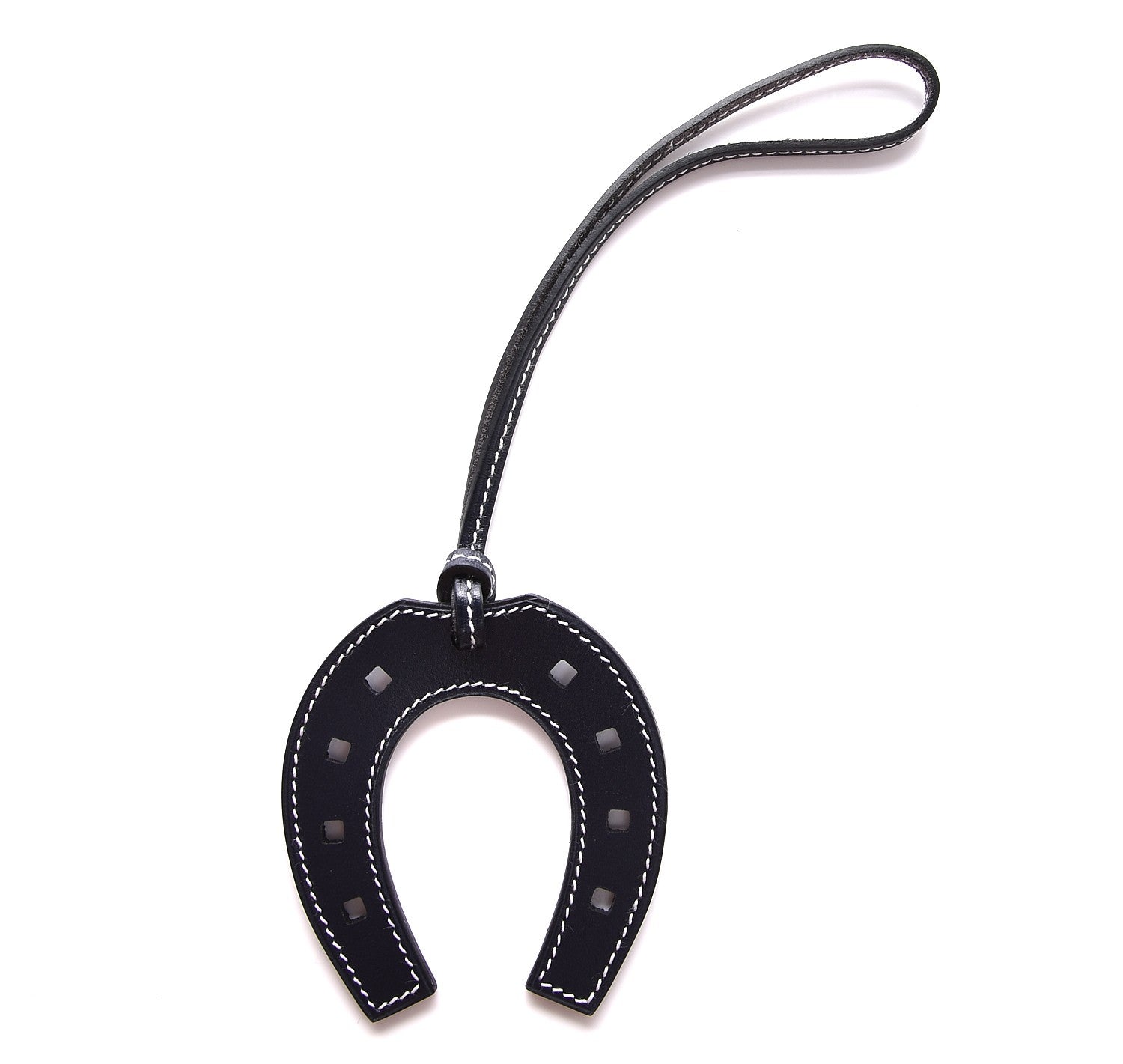 Hermes Vache Hunter Paddock Horseshoe Bag Charm Bleu Indigo 1 of 5