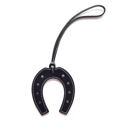 Hermes Vache Hunter Paddock Horseshoe Bag Charm Bleu Indigo 1 of 5