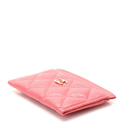 Chanel Caviar Quilted Card Holder Pink 4 of 9