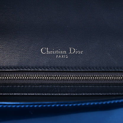 Christian Dior Metallic Patent Micro-Cannage Medium Diorama Flap Bag Blue 6 of 18