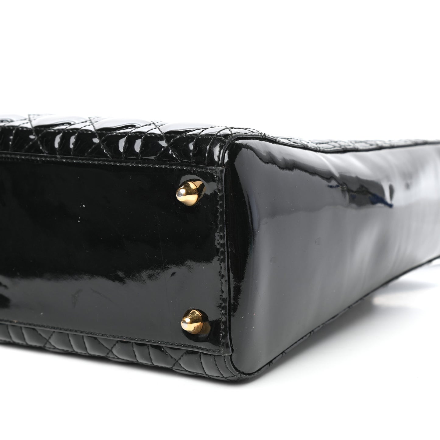 Patent Cannage Large Lady Dior Black