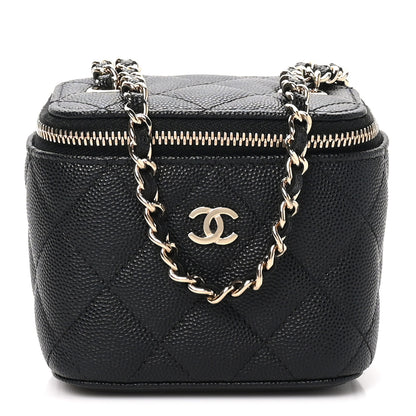 Chanel Caviar Quilted Mini Vanity Case With Chain Black 1 of 9