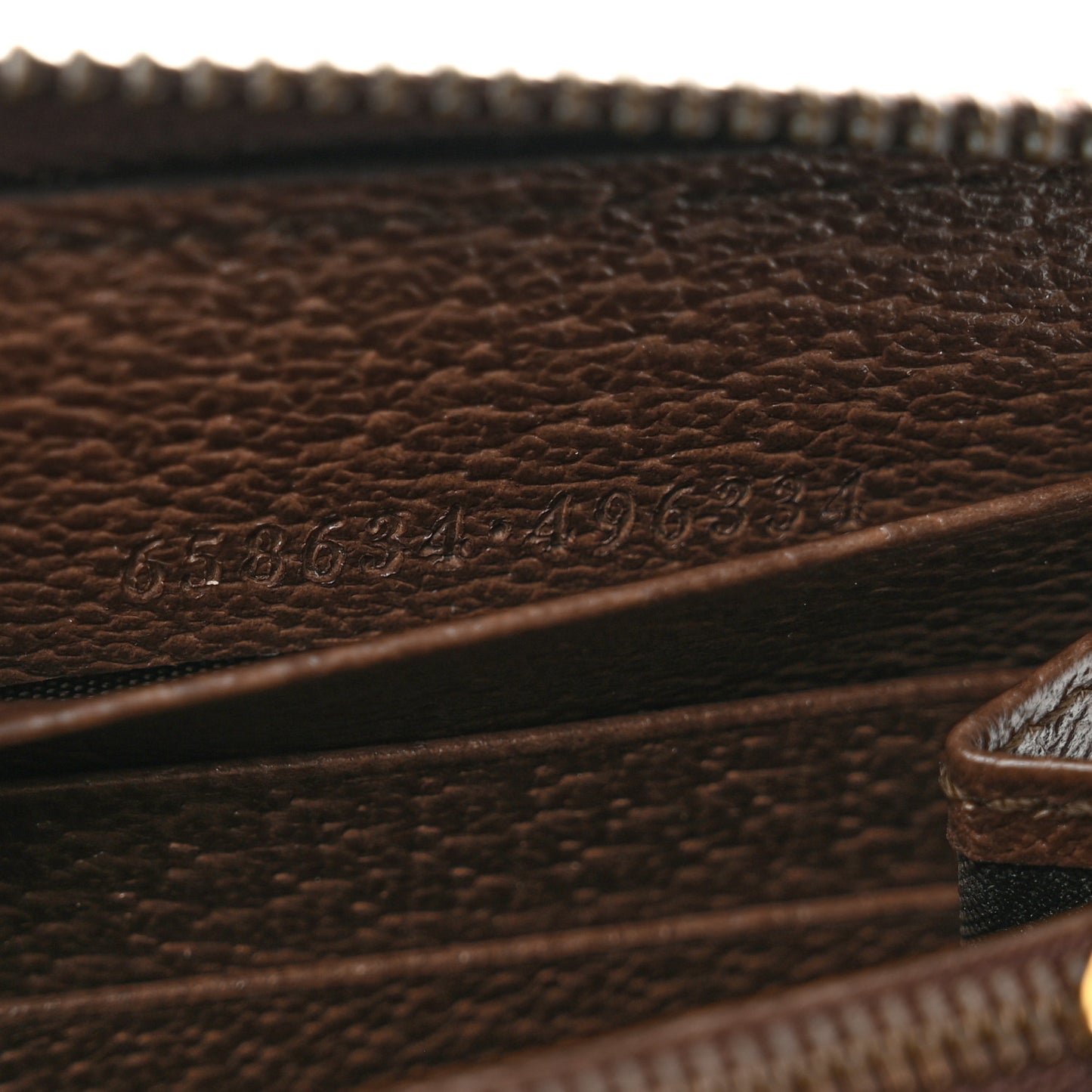 Monogram Jumbo GG Textured Dollar Calfskin Diana Zip Around Continental Wallet Camel Ebony New Acero