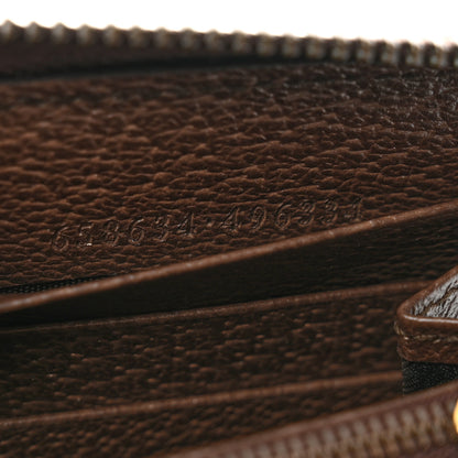Gucci Monogram Jumbo GG Textured Dollar Calfskin Diana Zip Around Continental Wallet Camel Ebony New Acero 7 of 8