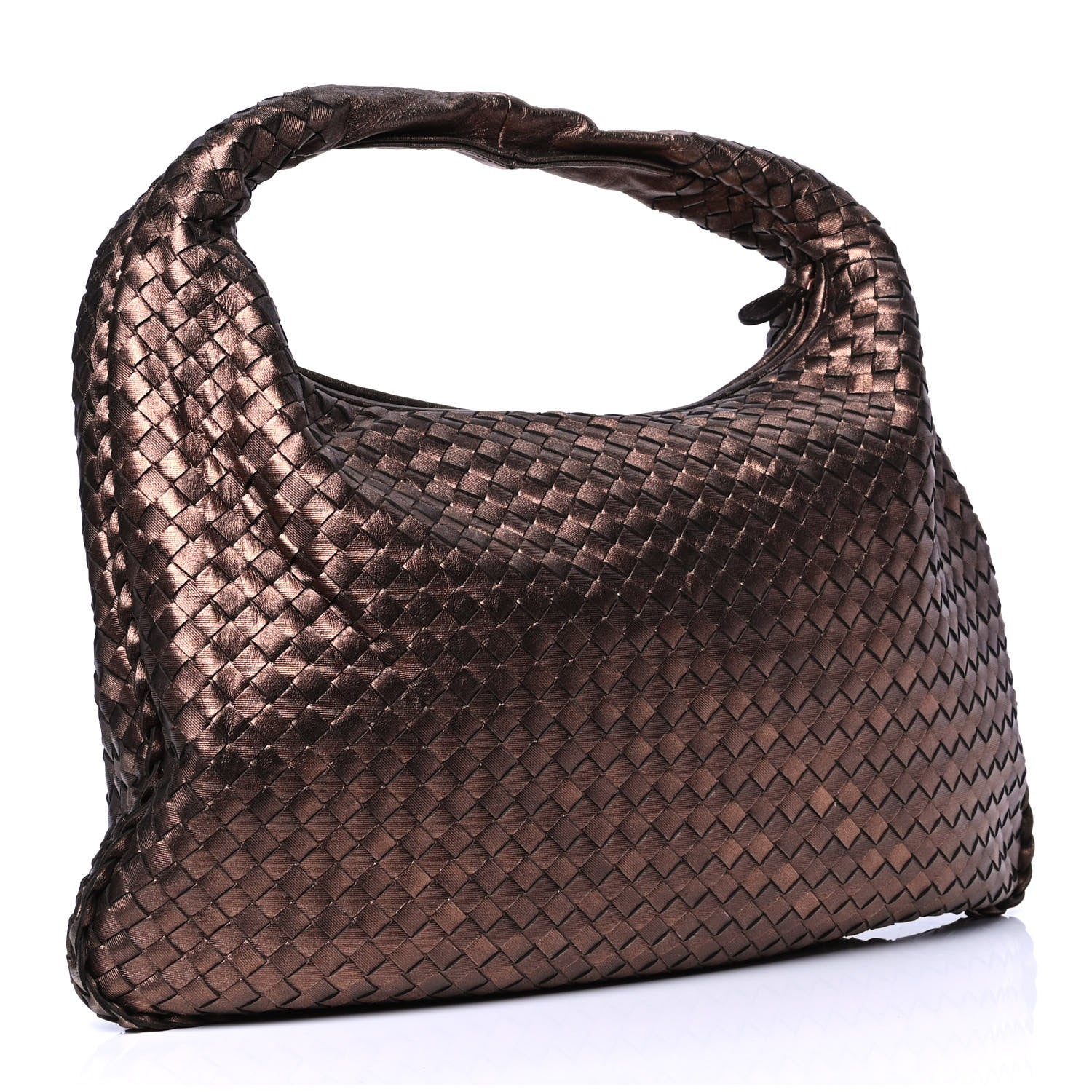 Bottega Veneta Metallic Nappa Intrecciato Large Veneta Hobo Copper 2 of 4