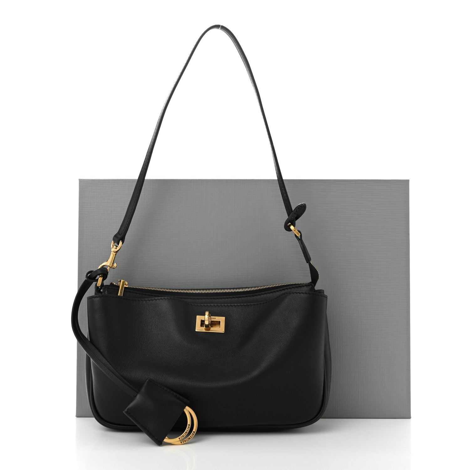 Balenciaga Natural Smooth Calfskin Rodeo Sling Pochette Black 10 of 10