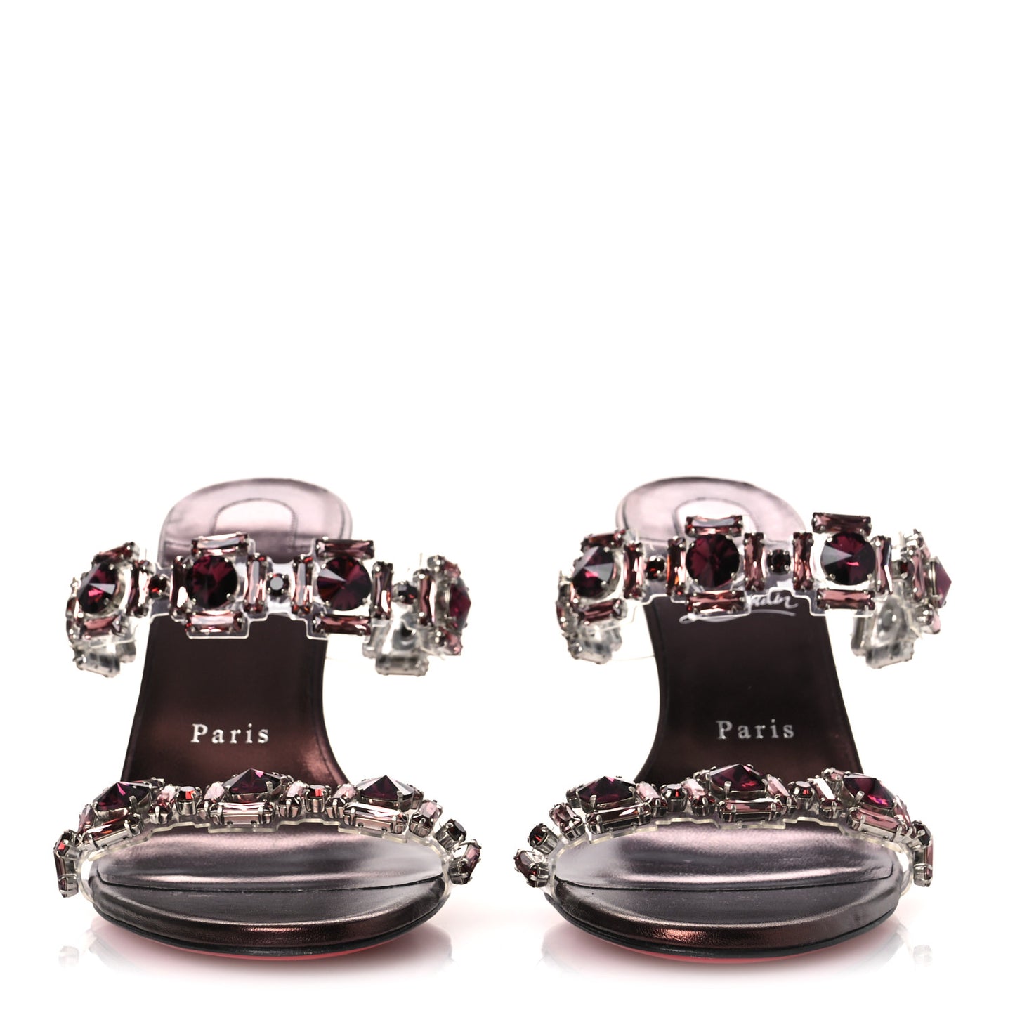 Laminated Calfskin PVC Just Jewel 85 Sandals 40 40 Palacy