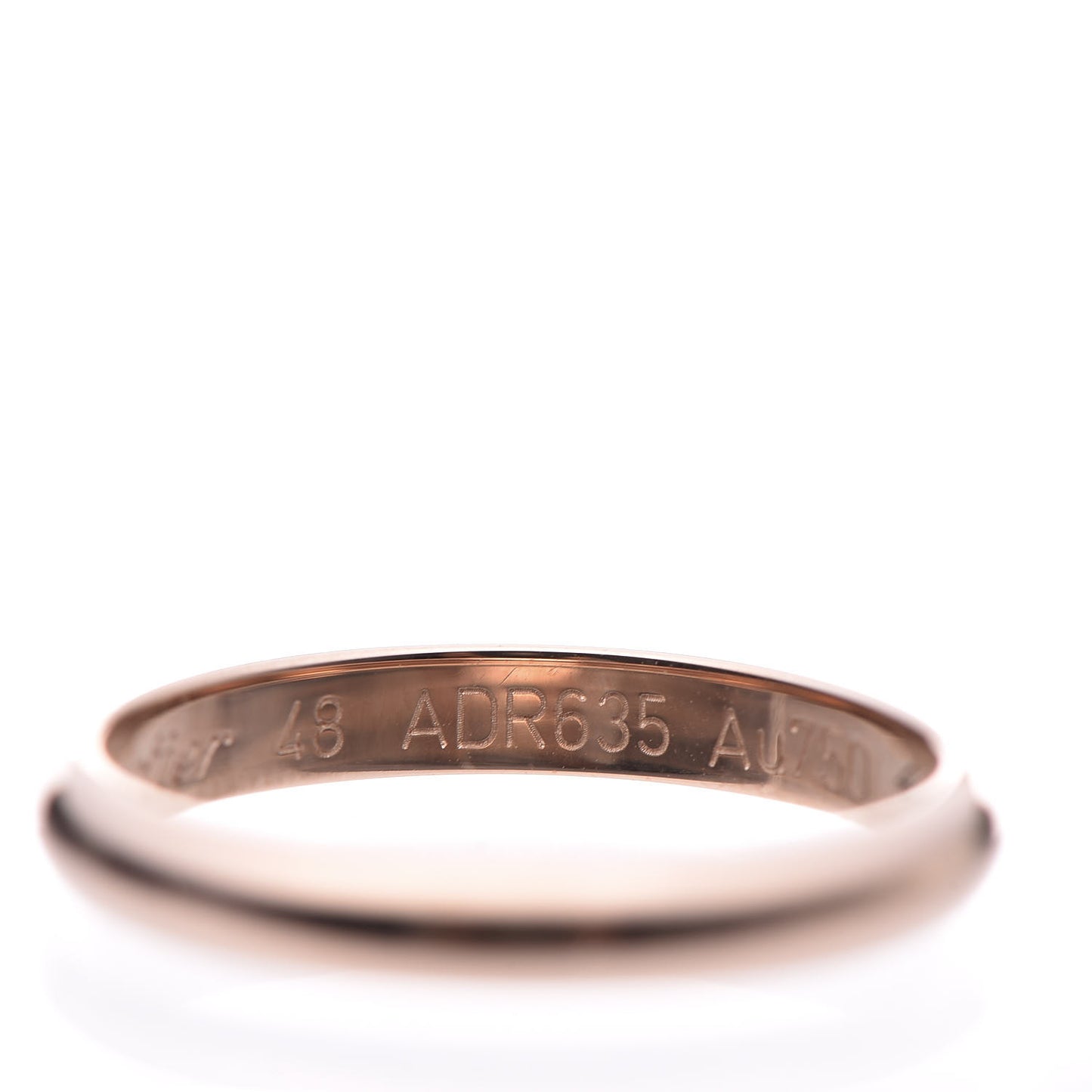 18K Pink Gold 2.5mm 1895 Wedding Band Ring 48 4.5