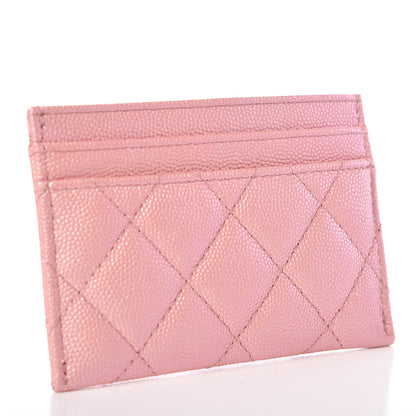 Chanel Iridescent Caviar Quilted Card Holder Pink 3 of 9