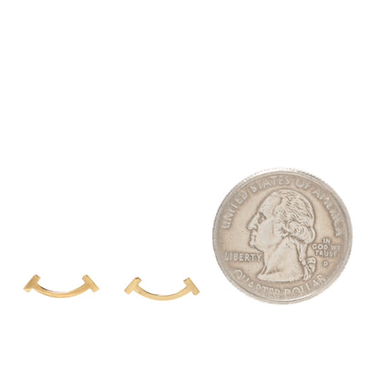 Tiffany 18K Yellow Gold T Smile Stud Earrings 2 of 4