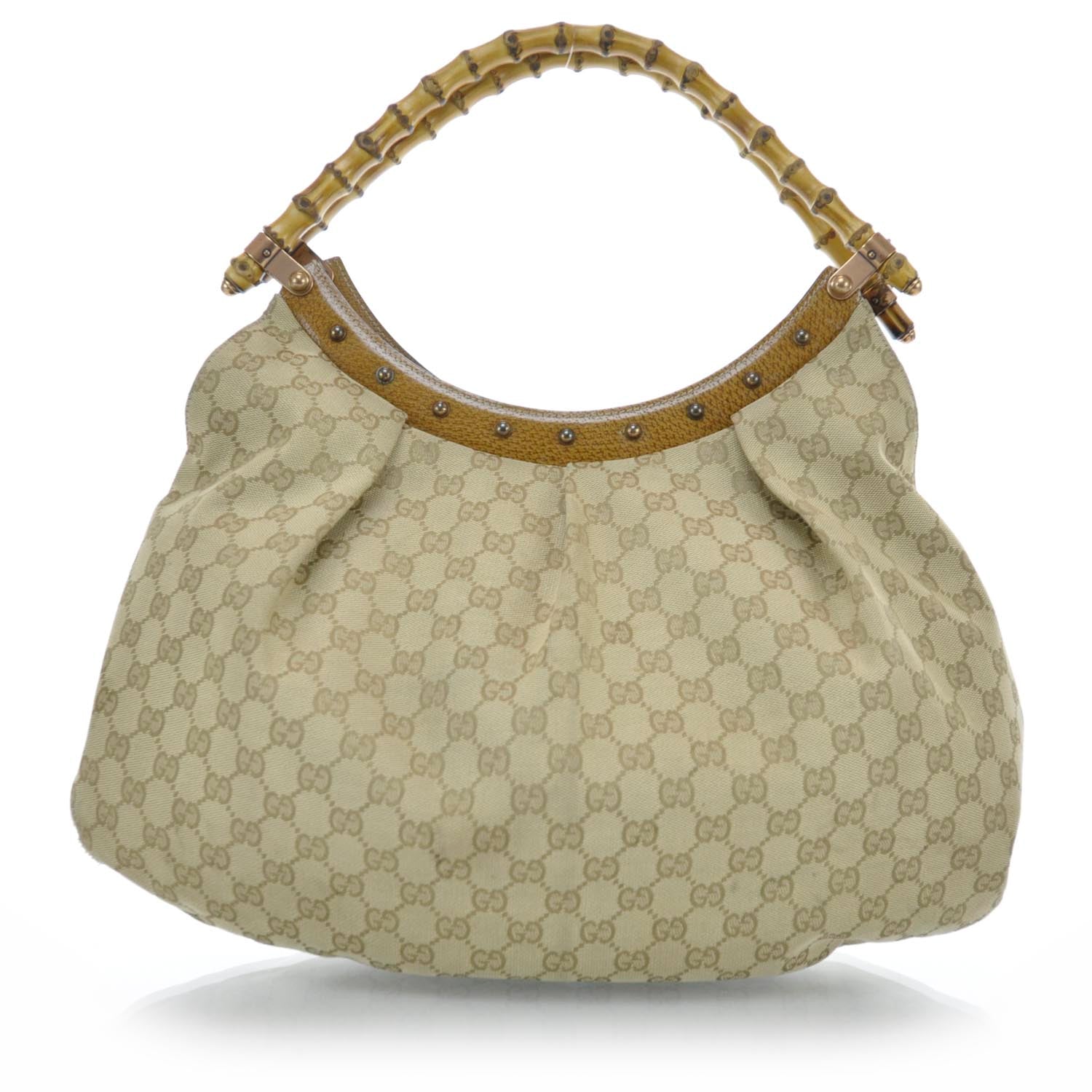 Gucci Monogram Bamboo Handle Bag 3 of 9