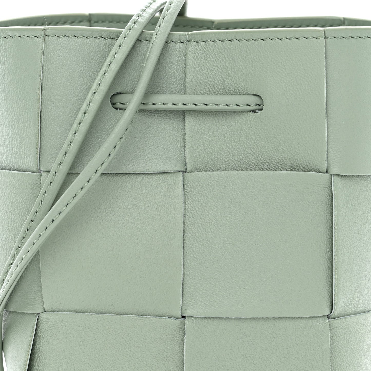 Nappa Maxi Intrecciato Mini Cassette Bucket Bag New Sauge