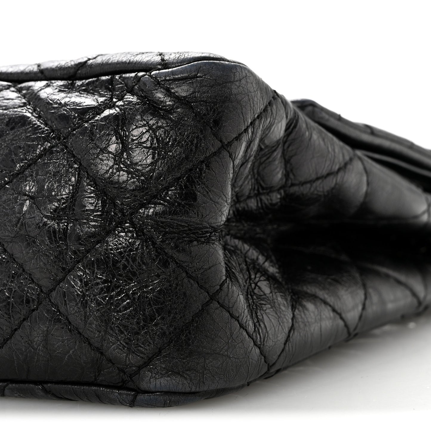 Metallic Aged Calfskin Quilted 2.55 Reissue 227 Flap So Black