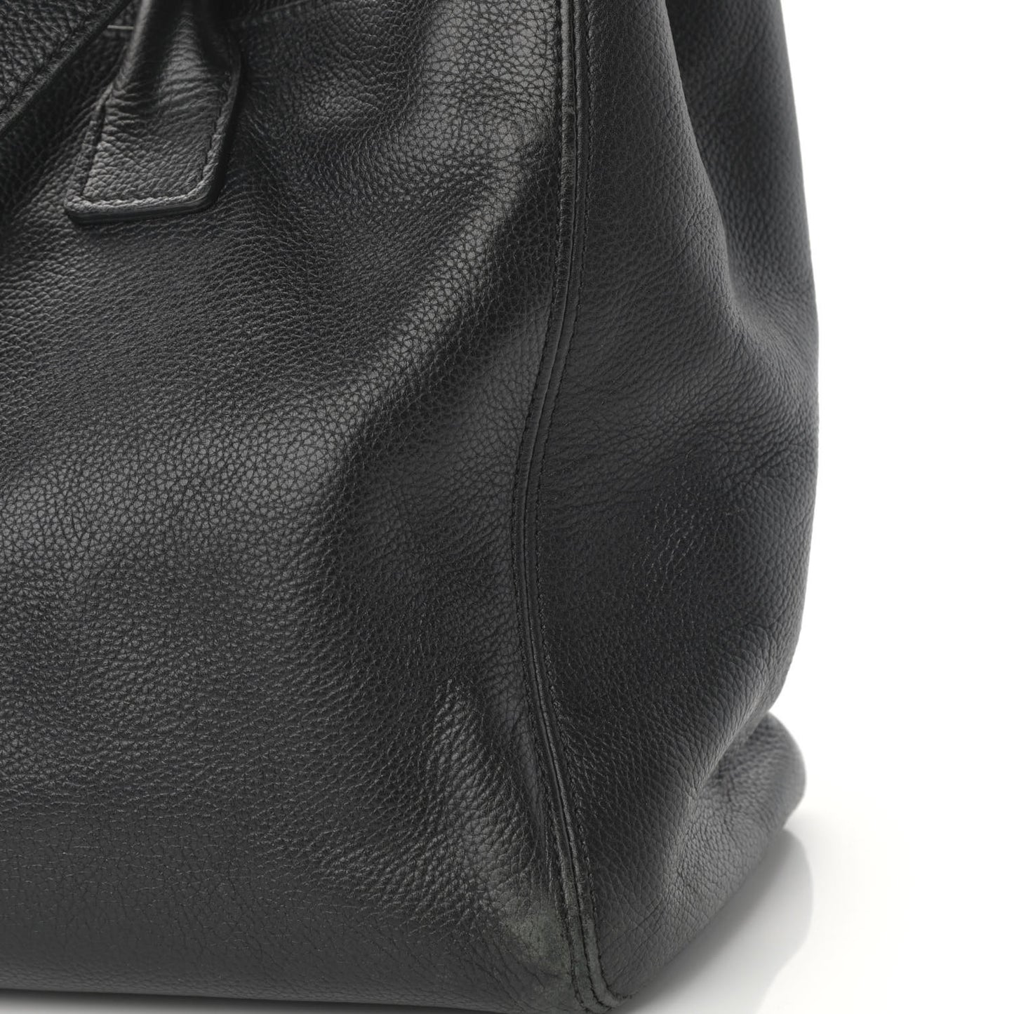Calfskin Cerf Executive Shopper Tote Black