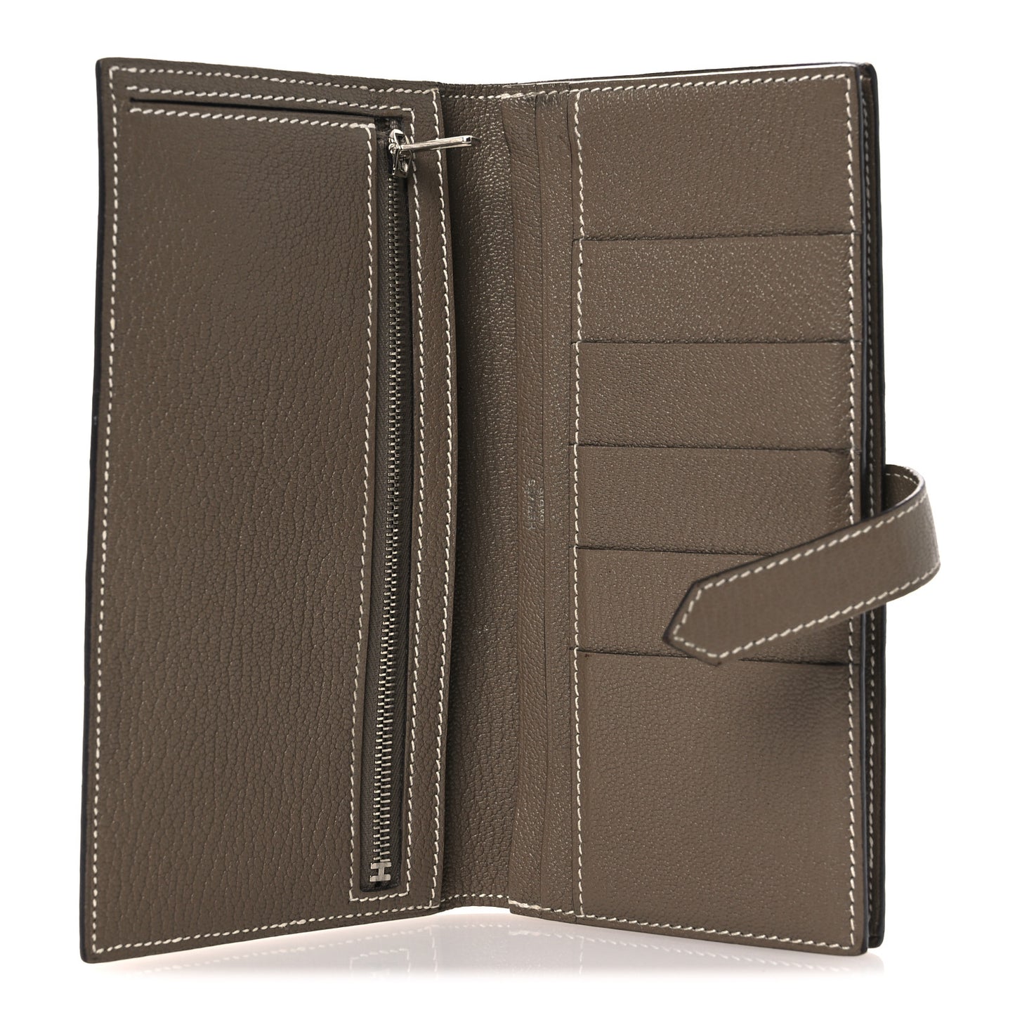 Chevre Mysore Bearn Gusset Wallet Etoupe